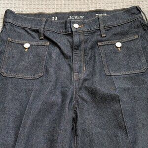 J Crew High-rise Sailor denim trouser in Rinse wash